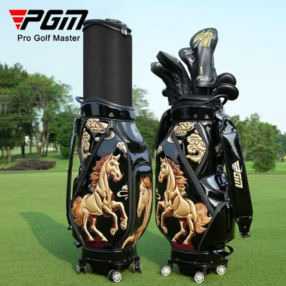 PGM Golf Bag Hard Shell Telescopic Four Wheel Flat Push Air Cargo Inverted Club 2024 Golf Bag QB159