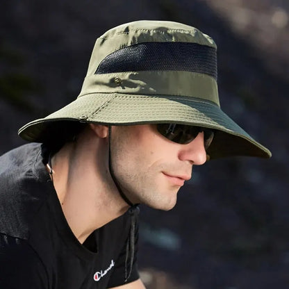 Xinbaoguan 100% Polyester 9201 New Summer Breathable Fisherman Hat Outdoor Mountaineering Hat Big Eaf Sunshade Hat Benni Hat