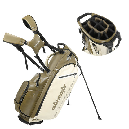 Lightweight Golf Stand Bag for Men & Women PU Material 14/6 Way Dividers 6 Way Top Dual Strap with Stand Feature