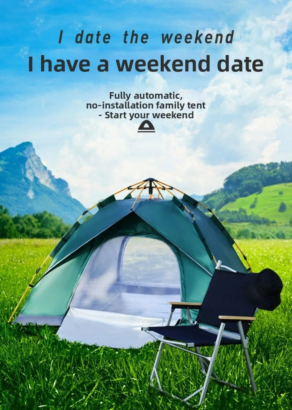 Portable Outdoor Automatic Tent 2/3~4 Person Easy Instant Setup Camping Tent Multistyles Backpacking Tent
