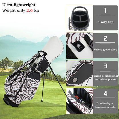 Lightweight Golf Stand Bag 7.5-Inch Small Diameter Full Set of Club Bag 5 Compartments Top Frame High-Quality Synthetic Leather