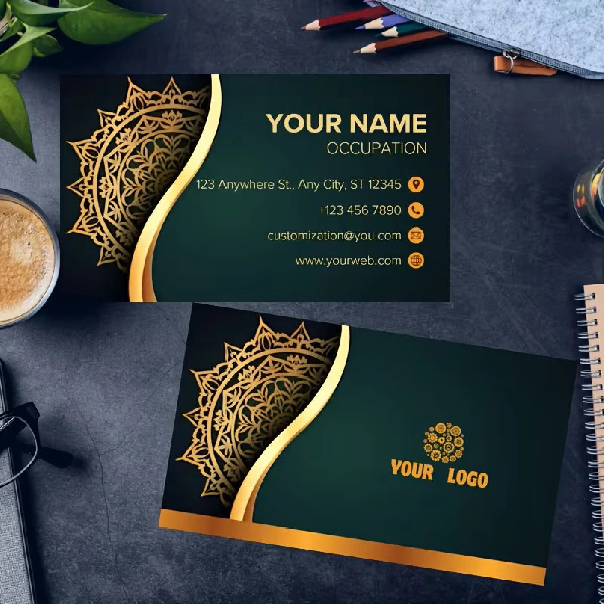 100/200/500/1000pcs Customized business ID cards, thank-you cards, personalized logos for small businesses, wedding