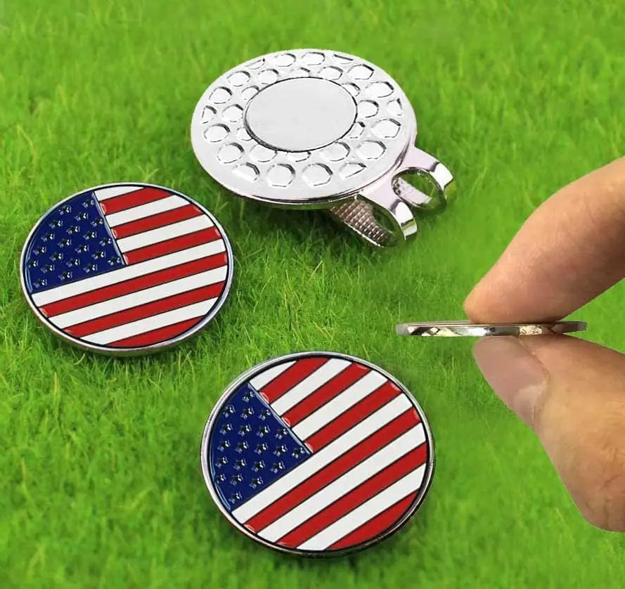 Golf Cap Clip Golf Mark 25mm Coin Golf Metal Ball Position Mark Golf Magnetic Cap Clip JQ985212