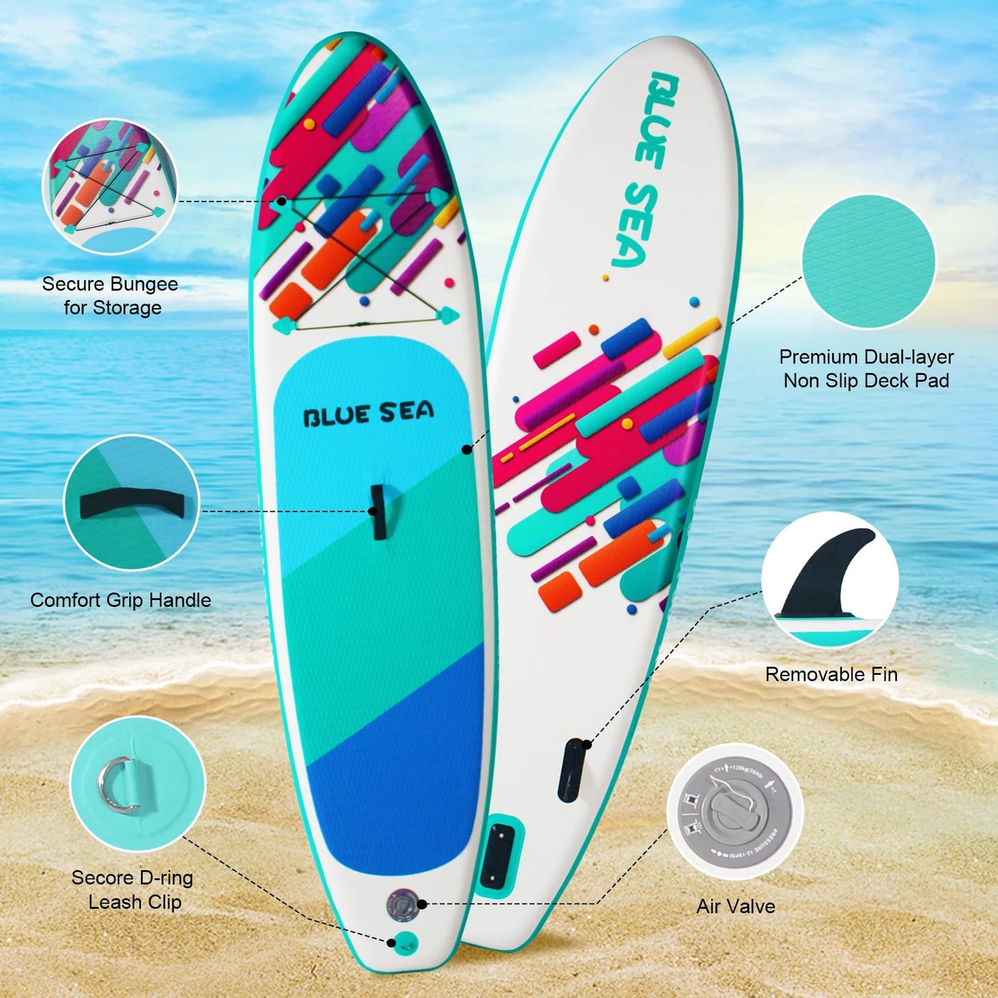 Inflatable Stand Up Paddle Board (SUP) | Versatile Yoga Paddle Board | Premium Accessories Included | For All Adult Skill Levels