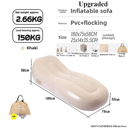 Fast Inflatable Air Sofa Bed | Outdoor Portable Air Mattress | Lazy Camping Automatic Inflatable Sleeping Mat | Updated