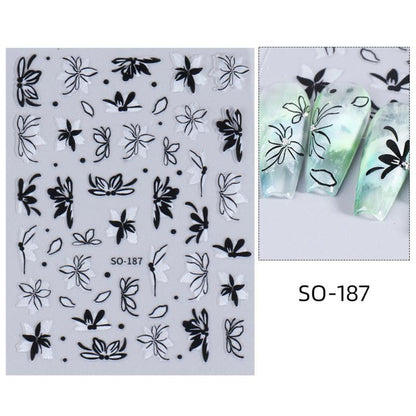 Waterproof Nail Stickers Elegant High Quality And Durable Dark Wind With Adhesiv