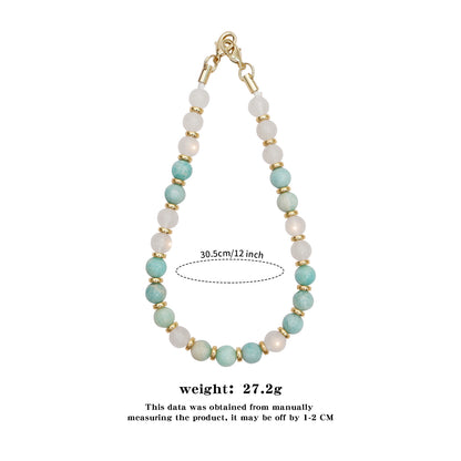 Hot Selling Universal Natural Gemstone Phone Chain for Girls Handmade Bead Phone Hanging Rope Car Keychain Hanging