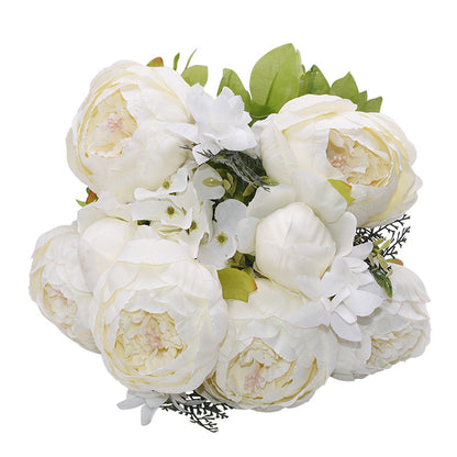 1Bunch European Artificial Peony Silk Flowers | Wedding Party Home Decor | Bouquet Wreath DIY Scrapbooking Supplies