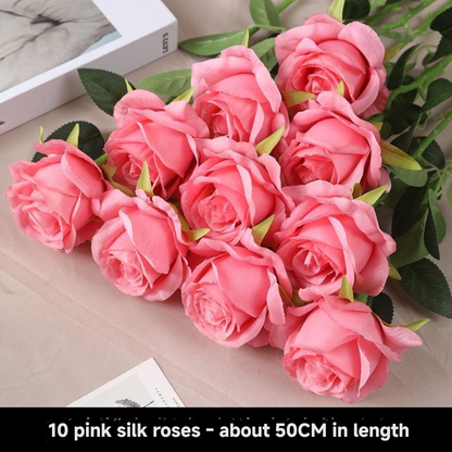 High-End Artificial Rose Bouquets | New Style Plastic Flower Arrangements | Premium Flower Ornaments