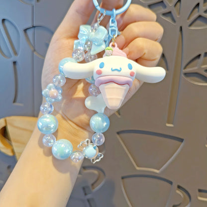Cute Cartoon Beaded Keychain | Hello Kitty/Cinnamoroll/Kuromi Doll Pendant