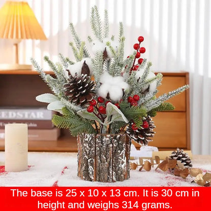 30cm Mini Desktop Christmas Tree Indoor exquisite Decor with Snow Home Bedroom Festival Party Ornament  Christmas atmosphere