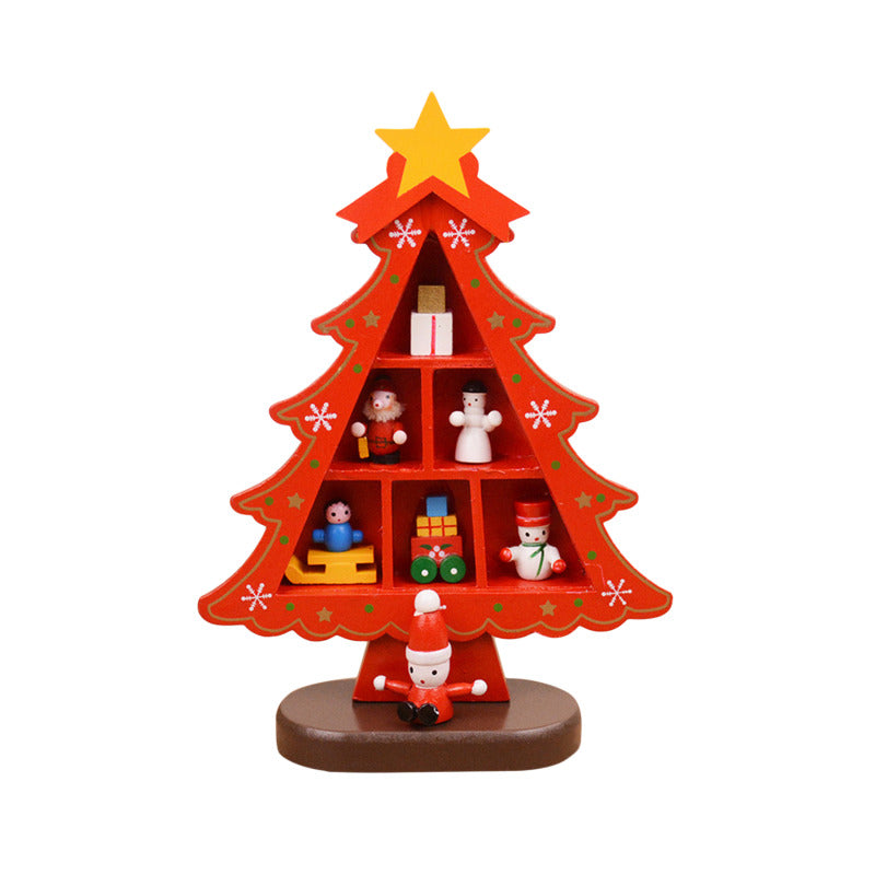 Christmas Decorations Wooden Christmas Tree Creative Scene Ornaments Three-dimensional Desktop Decoration