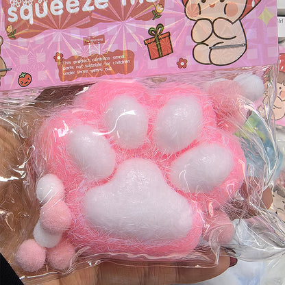 Cute Cat Paw Squishy Toy | Soft Squeeze Stress Relief Toy | Sticky Decompression Gift