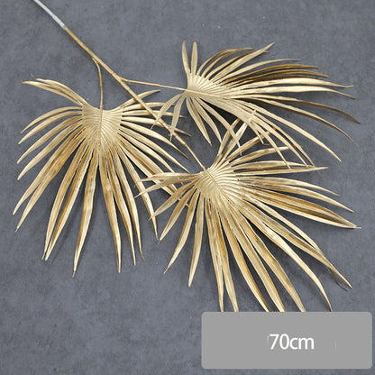 Simulated Gold Leaf & Eucalyptus Fan Leaf Arrangement | Ginkgo Leaf Artificial Greenery | Home Flower Arrangement Indoor Decor