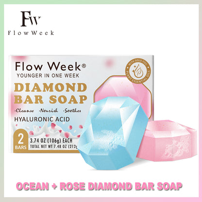 Hyaluronic Acid Diamond Essential Oil Soap Handmade Soap Gem Gold Foil Soap Face Hand Body Cleaning Soap Wedding Gifts