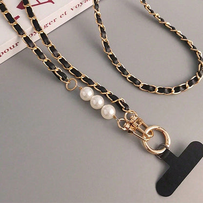 Women's Pearl Long Crossbody Phone Lanyard | Universal Neck & Shoulder Strap for All Phone Cases