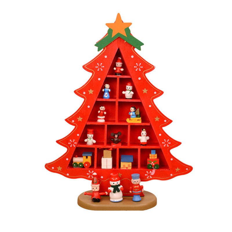 Christmas Decorations Wooden Christmas Tree Creative Scene Ornaments Three-dimensional Desktop Decoration