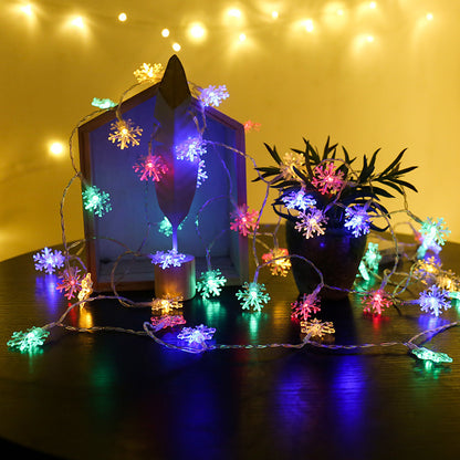 1/3/6M LED Snowflake Fairy Lights Battery/USB Power Copper Wire Garland Light New Year Garden Wedding Living Room Decoration