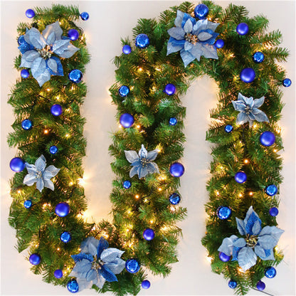 2.7M 5 Colors Christmas festive atmosphere Decorations Rattan Lights Wreath Decorated Fireplace Stairs Wall Door Decor
