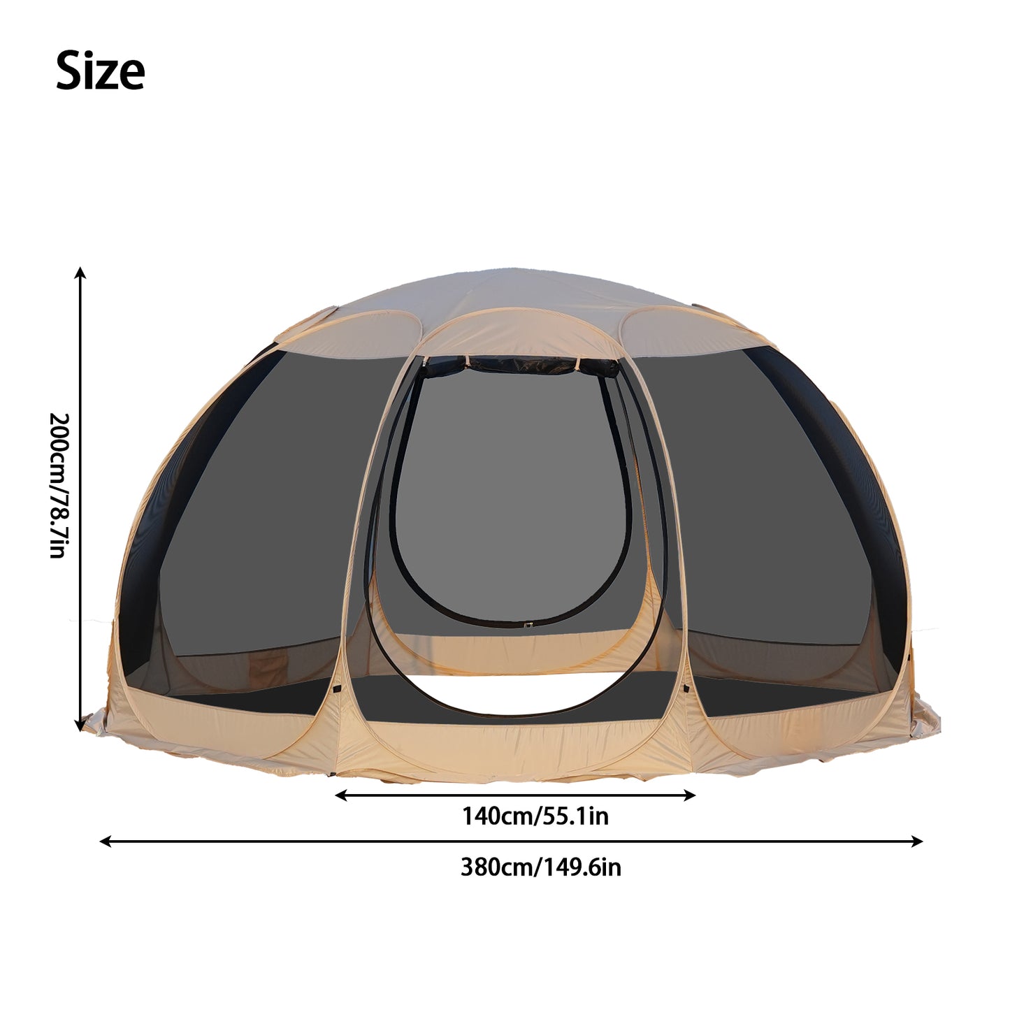 5-8 PERSON TENT | Portable Screen House Tent with Mosquito Net | Camping Backyard Patio & Protection Outdoor Shelter | Suitable for Family