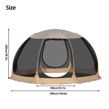 5-8 PERSON TENT | Portable Screen House Tent with Mosquito Net | Camping Backyard Patio & Protection Outdoor Shelter | Suitable for Family