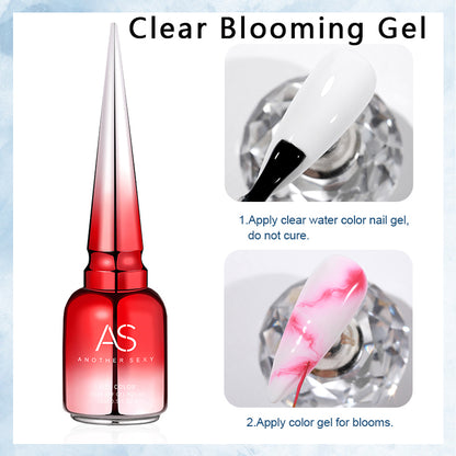 Clear Bloom Gel Nail Polish 15ml UV LED Dip-able Nail Polish for Diffusion Effect Marble Gel Lacquer Clear Coat Top Coat Base Coat