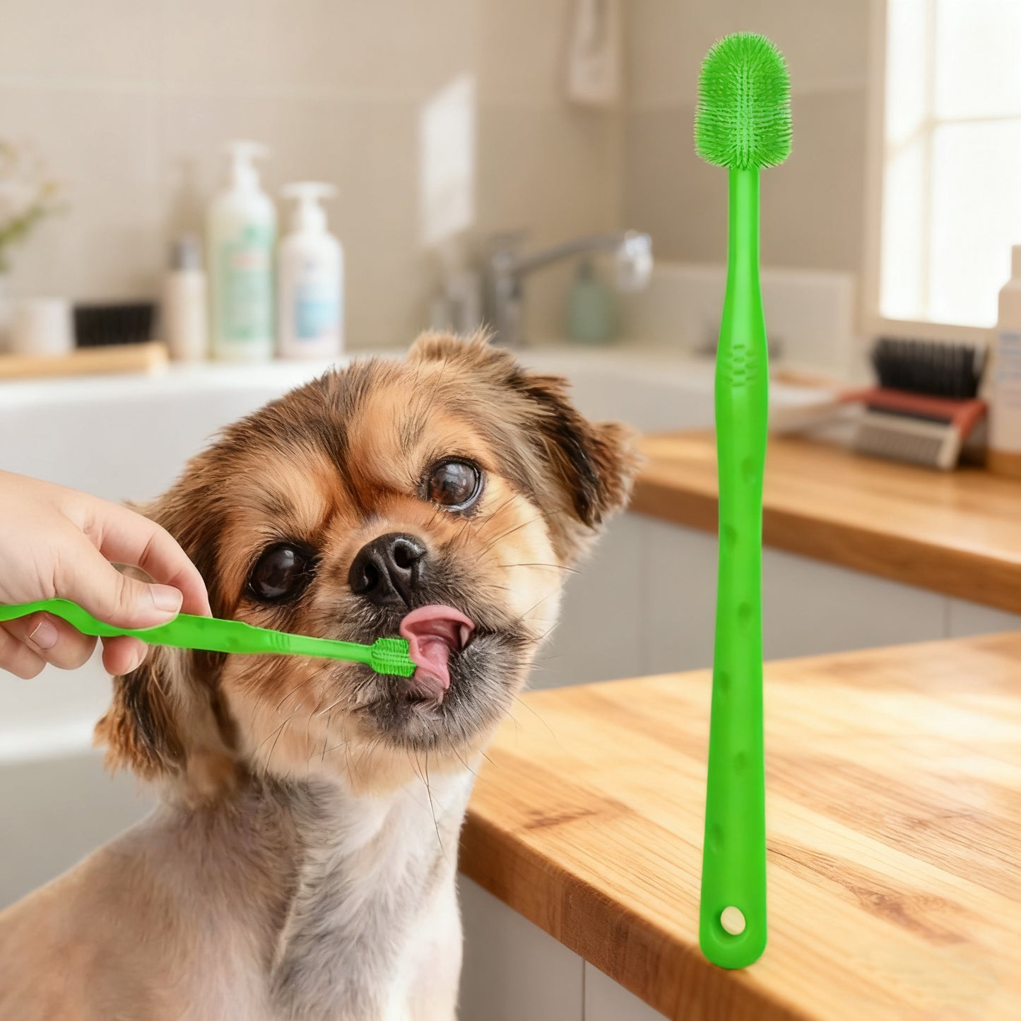 1/2 Pcs 360° Dog Cat Toothbrush | Soft Nylon Bristles | Tartar Cleaning | Tongue Coating Remover | Remove Bad Breath