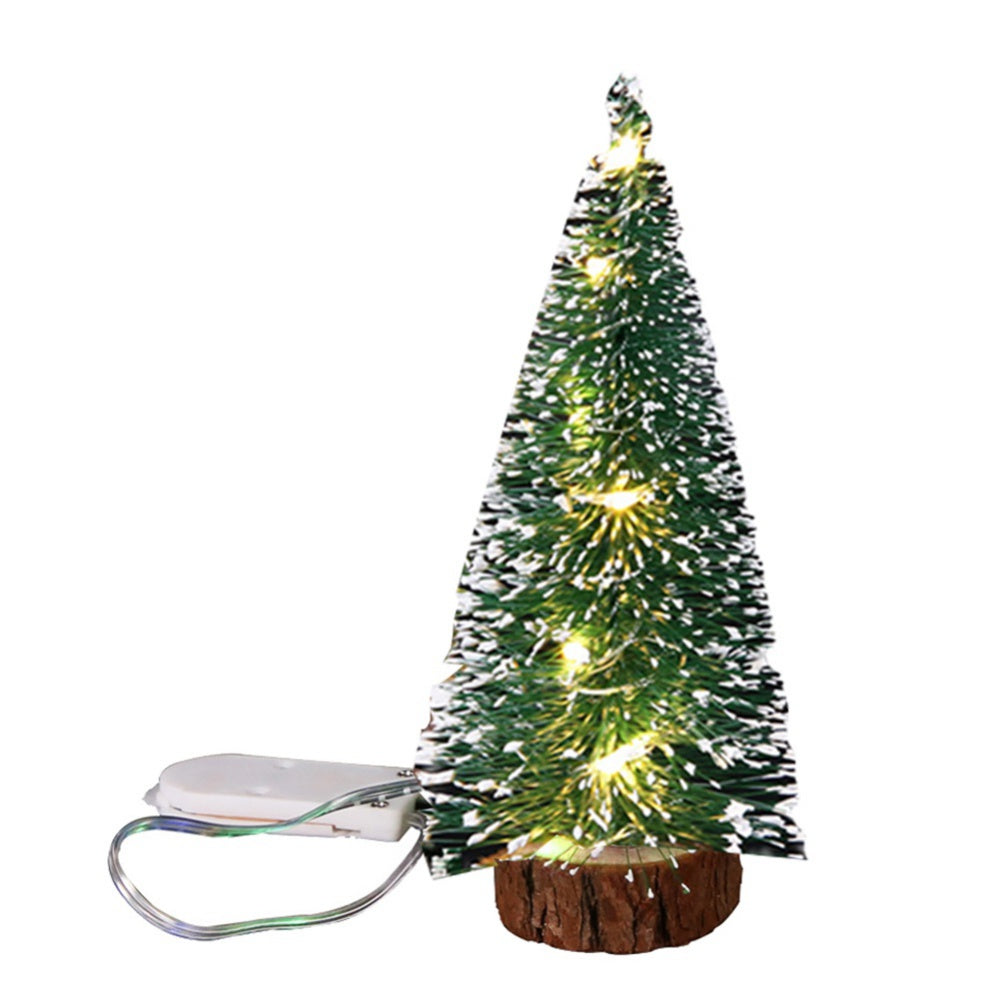 15/20/25/30cm Mini Small Pine Needle Tree Warming Light Led Light Christmas Tree Family Gathering Table Decoration DIY Crafts