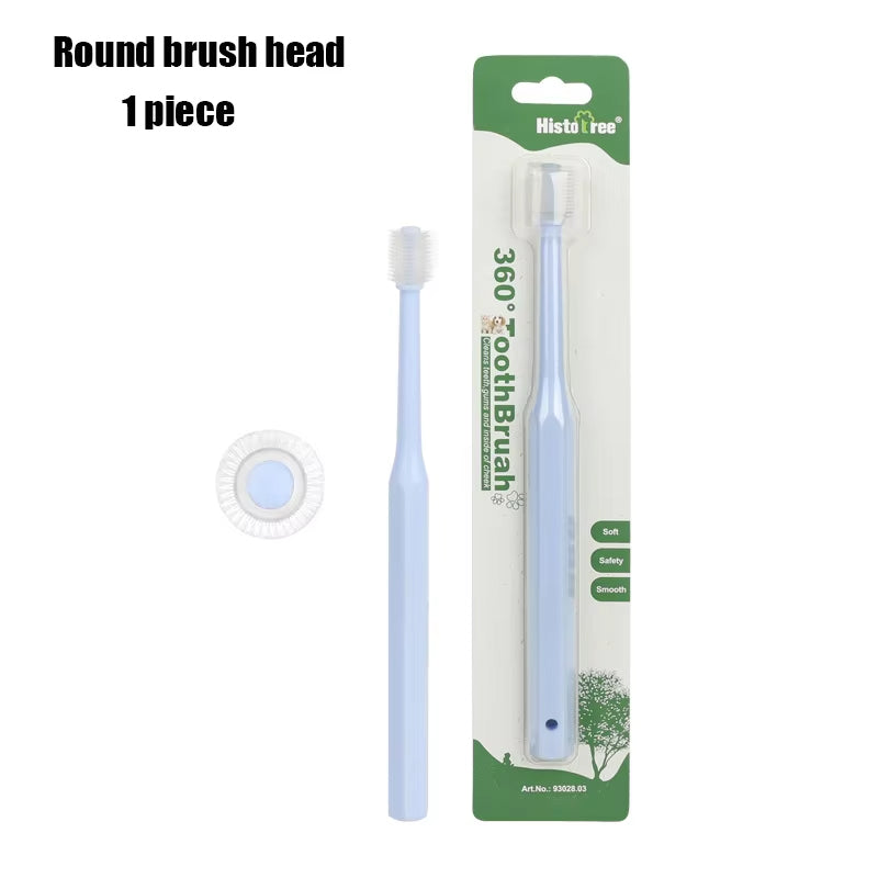 360 Degrees Pet Toothbrush | Cat Dog Teeth Care | Bad Breath & Tartar Removal | Mouth Cleaning Supplies