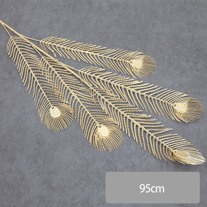 Simulated Gold Leaf & Eucalyptus Fan Leaf Arrangement | Ginkgo Leaf Artificial Greenery | Home Flower Arrangement Indoor Decor