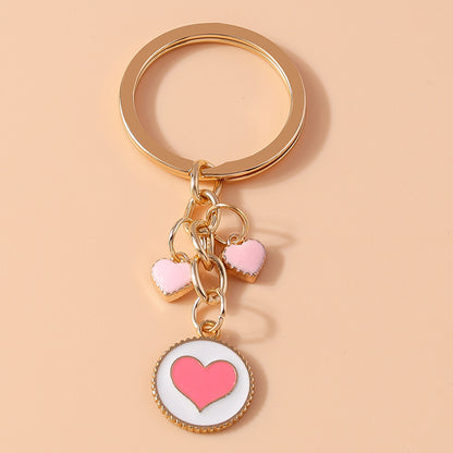 Pretty Pink Love Heart Pearl Key Chain | Women & Girls’ Handbag Decor & DIY Jewelry Gift