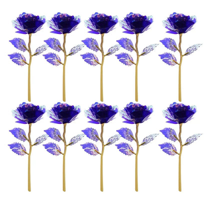 10PCS 24K Foil Plated Rose | Valentine's Day Creative Gift | Forever Love Wedding Decor