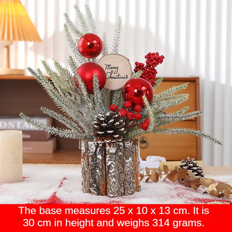 30cm Mini Desktop Christmas Tree Indoor exquisite Decor with Snow Home Bedroom Festival Party Ornament  Christmas atmosphere