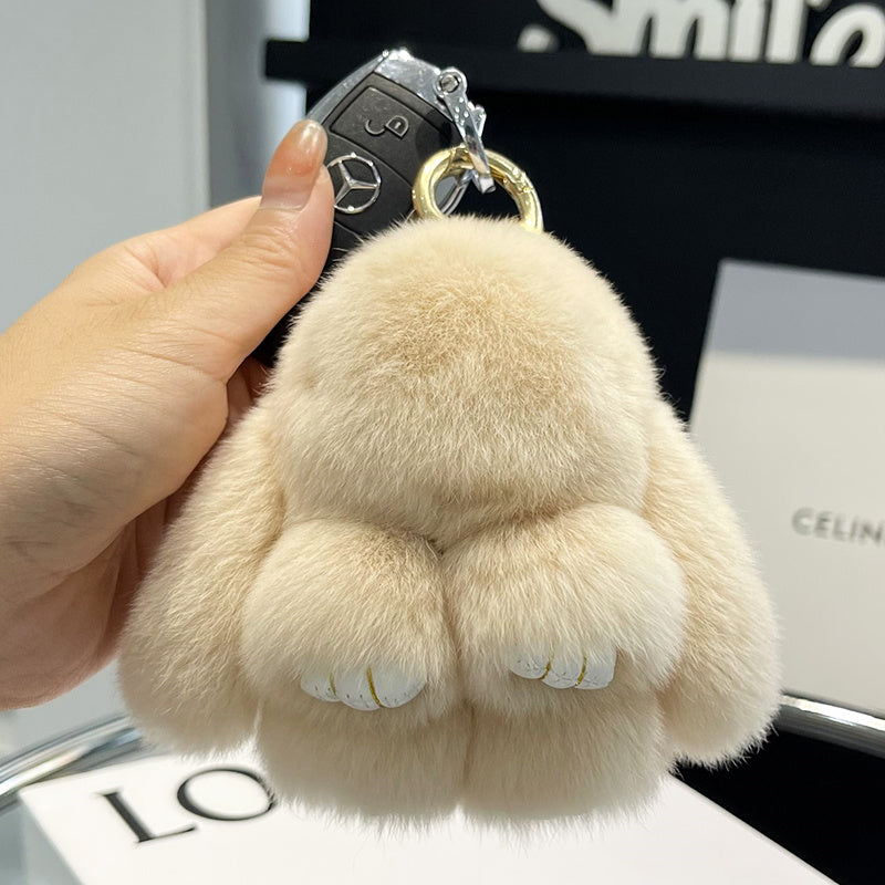 Rabbit Fur keychain Bunny Trinket Key Gifts Chain Women Bag Car Keychain Pendant Decoration Jewelry Bags Hangings Accessories