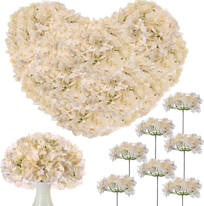 100 Pcs Silk Hydrangea Artificial Flowers | Fake Hydrangea Bouquet with Stems | Wedding DIY Floral Decor Supplies