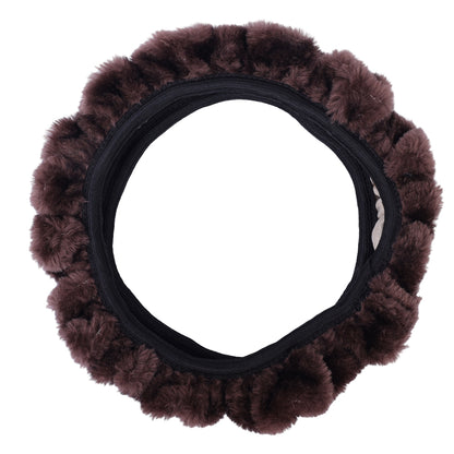 Car Plush Warm Steering Wheel Cover Auto Stylish Winter Faux Fur Steering Wheel Covers Universal Car Interior Accessories