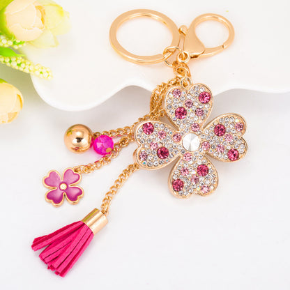 Love Clover Creative Rhinestone Key Chain | Women’s Bag Pendant & Car Accessory