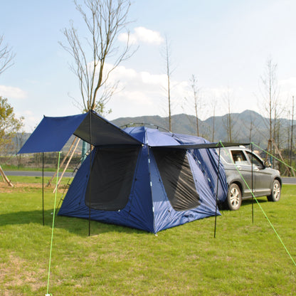 5-8 Person Tent Car Rear Tent | Car Tailgate Tent With Four Large Windows | Rear SUV Tent | With Large Awning | 6-People Luggage Tent