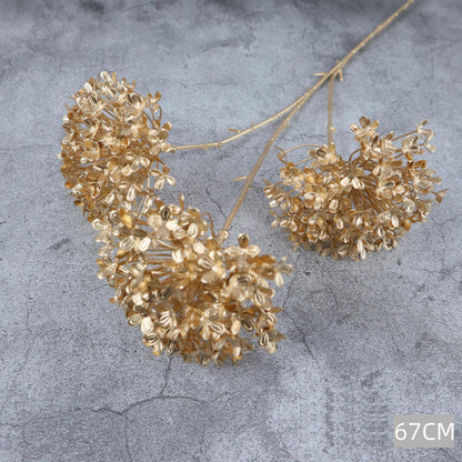 Simulated Gold Leaf & Eucalyptus Fan Leaf Arrangement | Ginkgo Leaf Artificial Greenery | Home Flower Arrangement Indoor Decor