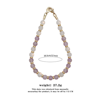 Hot Selling Universal Natural Gemstone Phone Chain for Girls Handmade Bead Phone Hanging Rope Car Keychain Hanging