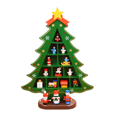 Christmas Decorations Wooden Christmas Tree Creative Scene Ornaments Three-dimensional Desktop Decoration