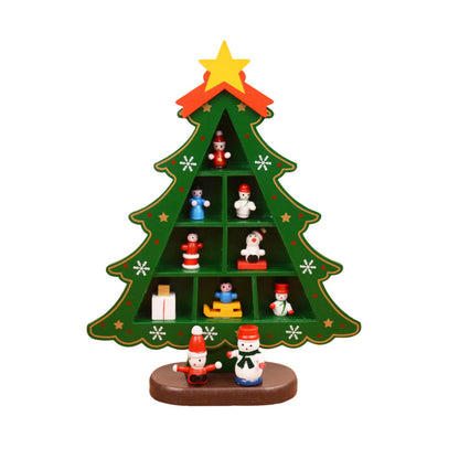 Christmas Decorations Wooden Christmas Tree Creative Scene Ornaments Three-dimensional Desktop Decoration