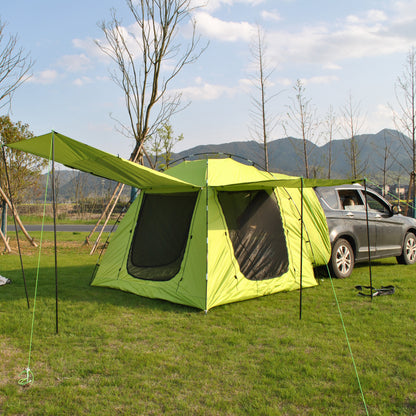5-8 Person Tent Car Rear Tent | Car Tailgate Tent With Four Large Windows | Rear SUV Tent | With Large Awning | 6-People Luggage Tent