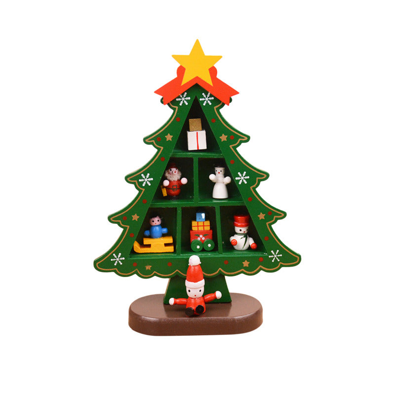 Christmas Decorations Wooden Christmas Tree Creative Scene Ornaments Three-dimensional Desktop Decoration