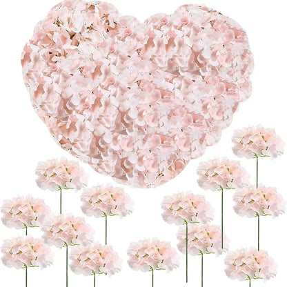 100 Pcs Silk Hydrangea Artificial Flowers | Fake Hydrangea Bouquet with Stems | Wedding DIY Floral Decor Supplies