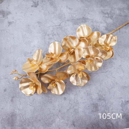 Simulated Gold Leaf & Eucalyptus Fan Leaf Arrangement | Ginkgo Leaf Artificial Greenery | Home Flower Arrangement Indoor Decor