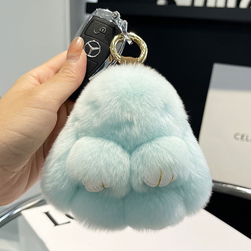 Rabbit Fur keychain Bunny Trinket Key Gifts Chain Women Bag Car Keychain Pendant Decoration Jewelry Bags Hangings Accessories