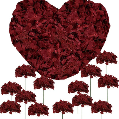 100 Pcs Silk Hydrangea Artificial Flowers | Fake Hydrangea Bouquet with Stems | Wedding DIY Floral Decor Supplies