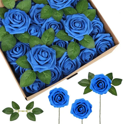 Rose Artificial Foam Fake Flowers | 15/25/100pcs Bulk Pack | Wedding Bouquets Centerpieces Mothers Day Valentines Gifts Party Decor