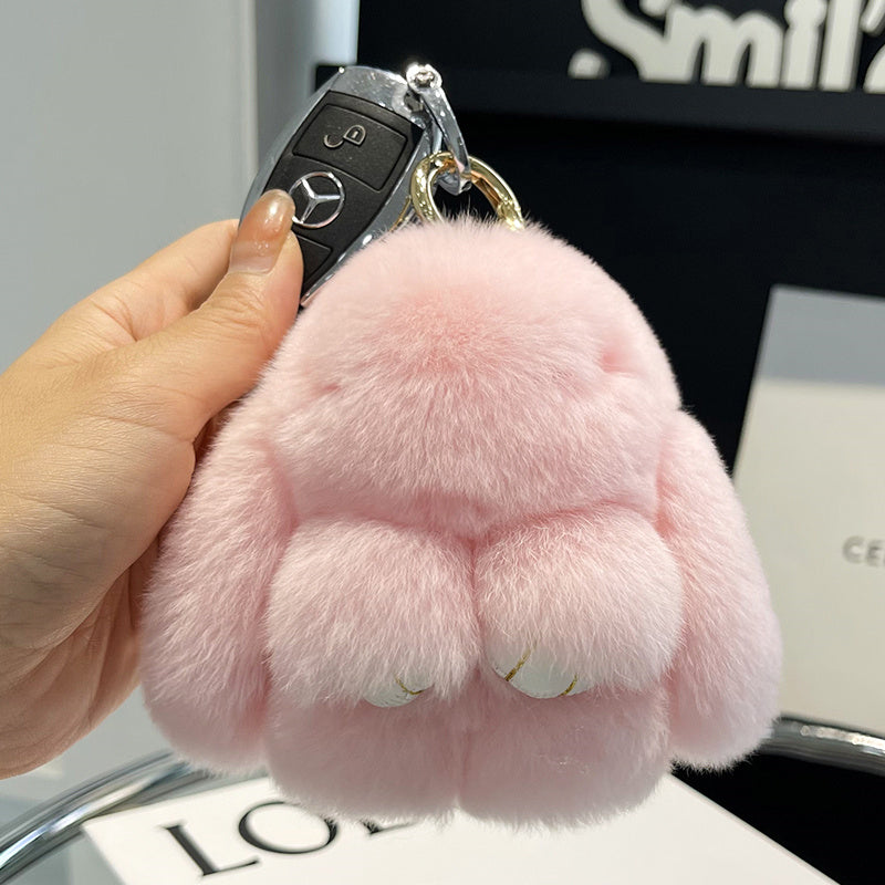 Rabbit Fur keychain Bunny Trinket Key Gifts Chain Women Bag Car Keychain Pendant Decoration Jewelry Bags Hangings Accessories